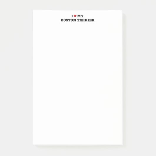 Iハートマイボストンテリア投稿ノート ポストイット (正面)