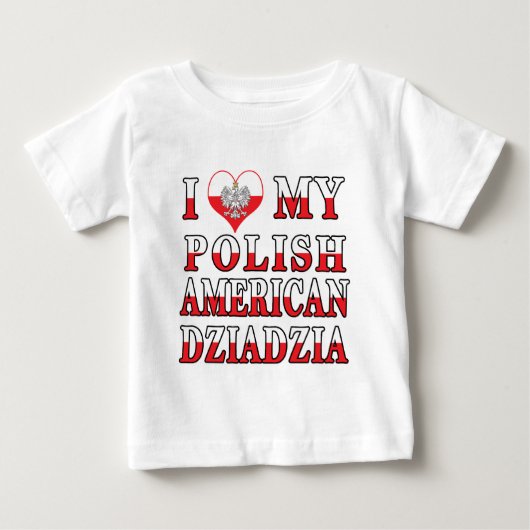 Iハートマイポーランドアメリカンジアジア ベビーTシャツ (正面)