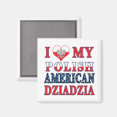 Iハートマイポーランドアメリカンジアジア マグネット (正面/裏面)