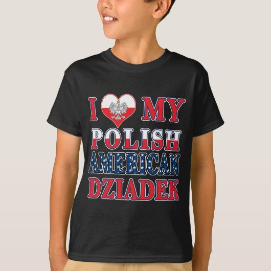 Iハートマイポーランドアメリカンジアデック Tシャツ (正面)