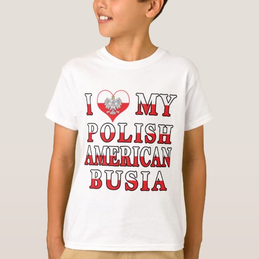 Iハートマイポーランドアメリカンブシア Tシャツ (正面)