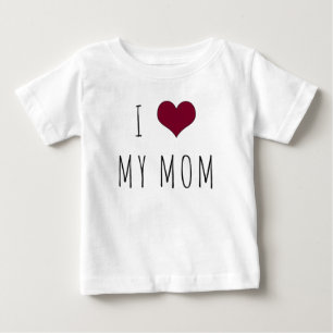 Iハートマイママ乳児Tシャツ ベビーTシャツ