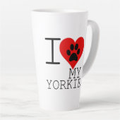 Iハートマイヨークシャーテリア カフェラテマグ (右アングル)