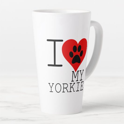 Iハートマイヨークシャーテリア カフェラテマグ (右アングル)