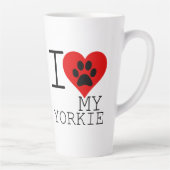 Iハートマイヨークシャーテリア カフェラテマグ (右)