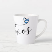 Iハートミコノス、ギリシャすりガラス カフェラテマグ (右)