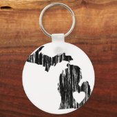 Iハートミシグランジガン擦り切れたアウトライン州ラブ キーホルダー (正面)