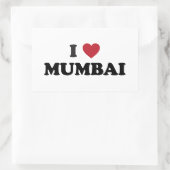 Iハートムンバイインド 長方形シール (バッグ)