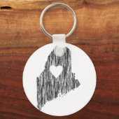 Iハートメイングランジルックアウトライン州ラブ キーホルダー (正面)