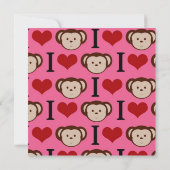 IハートモンキーピンクIラブサル招待状 招待状 (裏面)