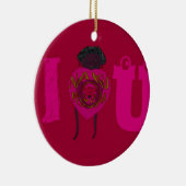 iハートユーナクペンダサナハッピーバレンタインデー セラミックオーナメント (右)