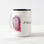 Iハートユーファンシー赤いハート ツートーンマグカップ (正面左)