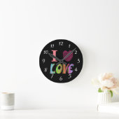 Iハートラブクロック ラウンド壁時計 (ホーム)