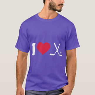Iハートラブフィールドホッケーユニセックス Tシャツ