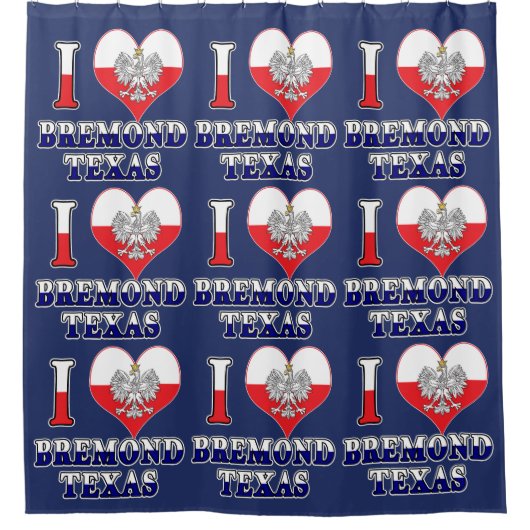 Iハートラブブレモンドテキサス州 シャワーカーテン (正面)
