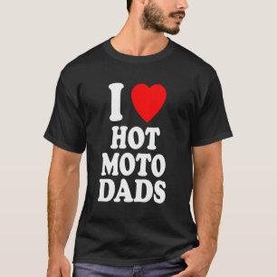 iハートラブホットモトパパオートバイダートバイクモ tシャツ