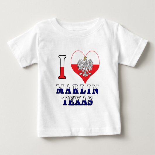 Iハートラブマーリンテキサス州 ベビーTシャツ (正面)