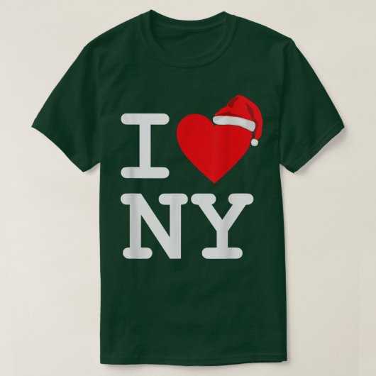 IハートラブNY New York City NYC Santa Hat Christ Tシャツ (デザイン正面)