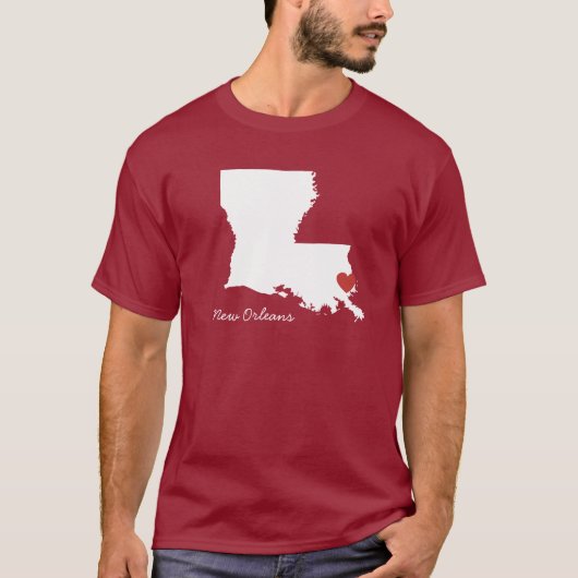 Iハートルイジアナ-カスタマイズ可能な都市 Tシャツ (正面)