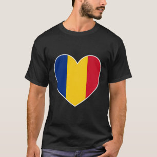 Iハートルーマニア – おもしろいルーマニア国旗のハート Tシャツ