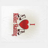 Iハートローラスケートで滑る フリースブランケット (正面(横))