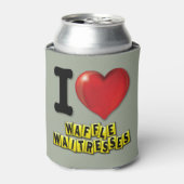 Iハートワッフルウェイトレス 缶クーラー (缶正面)