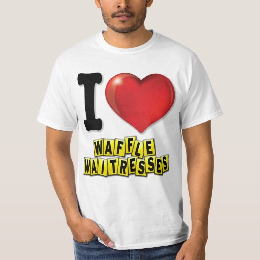 Iハートワッフルウェイトレス Tシャツ (正面)