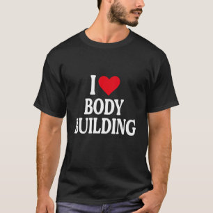 Iハート体建物と赤いハートI love体B Tシャツ