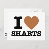 Iハート共有アイコンおもしろいグラフィック ポストカード (正面/裏面)