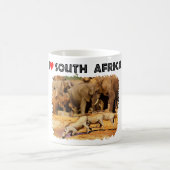 Iハート南アフリカのワルシャワとゾウ コーヒーマグカップ (中央)