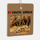 Iハート南アフリカのワルシャワとゾウ セラミックオーナメント (右)