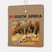 Iハート南アフリカのワルシャワとゾウ セラミックオーナメント (左)