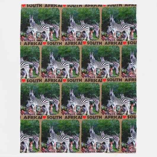 Iハート南アフリカゼブラアロエ フリースブランケット (正面)