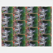 Iハート南アフリカゼブラアロエ フリースブランケット (正面(横))