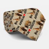 Iハート南アフリカ野生動物コラージュ ネクタイ (ロール)