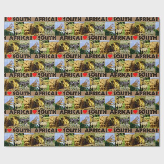 Iハート南アフリカ野生生物写真 ラッピングペーパー (フラット)