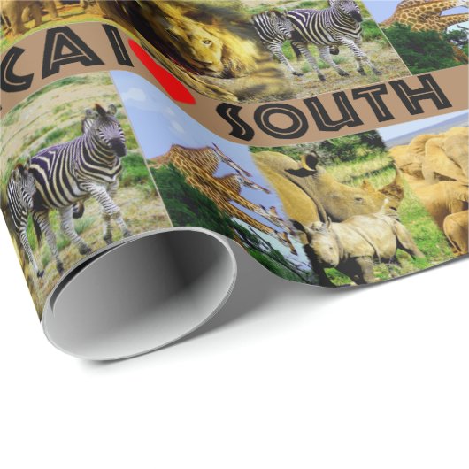 Iハート南アフリカ野生生物写真 ラッピングペーパー (ロールコーナー)