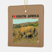 Iハート南アフリカRhinoのリードの中 セラミックオーナメント (左)