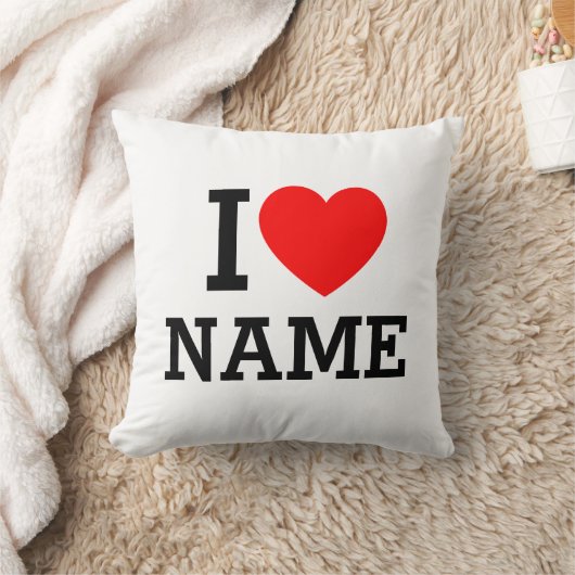 Iハート名 クッション (ブランケット)