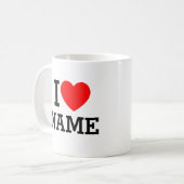 Iハート名 コーヒーマグカップ (正面左)