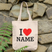Iハート名 トートバッグ