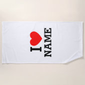 Iハート名 ビーチタオル (正面)