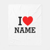 Iハート名 フリースブランケット (正面)