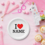 Iハート名 ペーパープレート (パーティー)