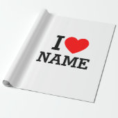 Iハート名 ラッピングペーパー (アンロールド)