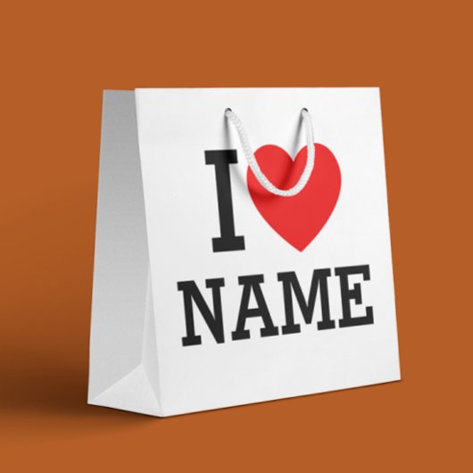 Iハート名 ラージペーパーバッグ