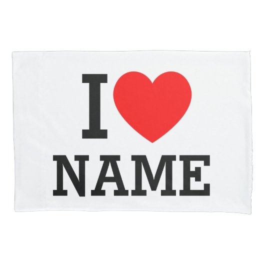 Iハート名 枕カバー (正面)