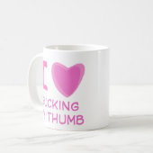 Iハート吸の親指 コーヒーマグカップ (正面左)