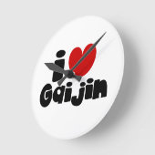 iハート外人 ラウンド壁時計 (傾斜)