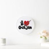 iハート外人 ラウンド壁時計 (ホーム)